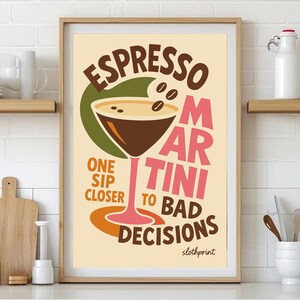 Espresso Martini Cocktail Art Print – Modern Bar Wall Decor, Chic Cocktail Poster, Modern Espresso Martini Artwork – Cocktail Wall Decor