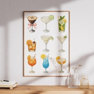 Póster de Espresso Martini, pósteres de cócteles, arte de Espresso Martini, regalo para amantes del martini, decoración del hogar, cóctel de autor. Regalo de despedida de soltera.
