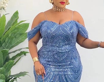 army garment bag for dress blues Women's Sequin 3-5XL Fashion Designer Midi Dresses (Plus Size)   International Women's Clothing