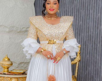 White Sequin Wedding Guest Dress Formal Evening Wear Mother of Bride A-Line Gown Ruffles Tassel Party Gala Birthday Anniversary Cocktail