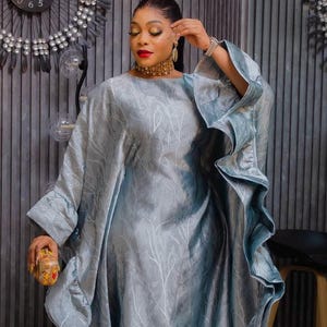 Élégant bubu africain robe d&#39;invité de mariage brocart caftan nigérian tenue de soirée pour femme anniversaire diplôme séance photo réception célébrant fiançailles