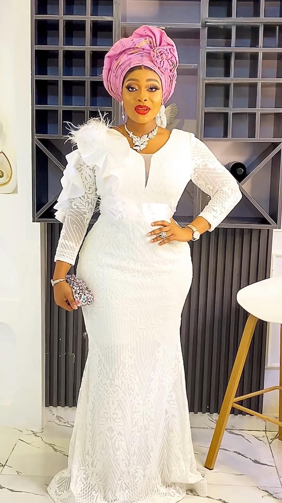 White Sequin Mermaid Gown: Mother of the Bride Attire, Wedding Guest Outfit, Bridal Dinner Dress, Formal Evening Wear