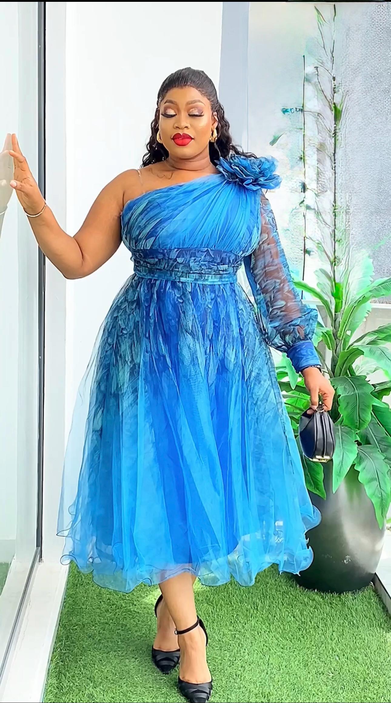 Pinup Fashion Plus Size Lace Chiffon Wrap V Neck Dresses