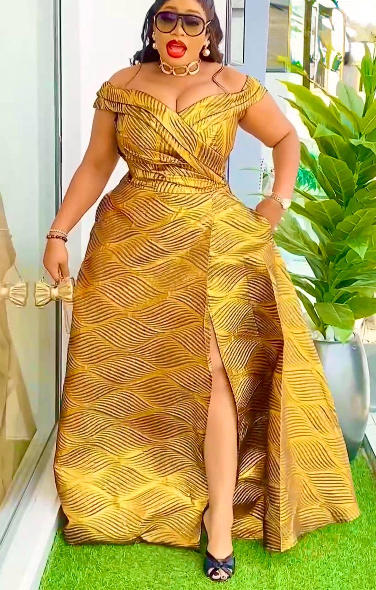 Plus Size Gold Dress New Zealand