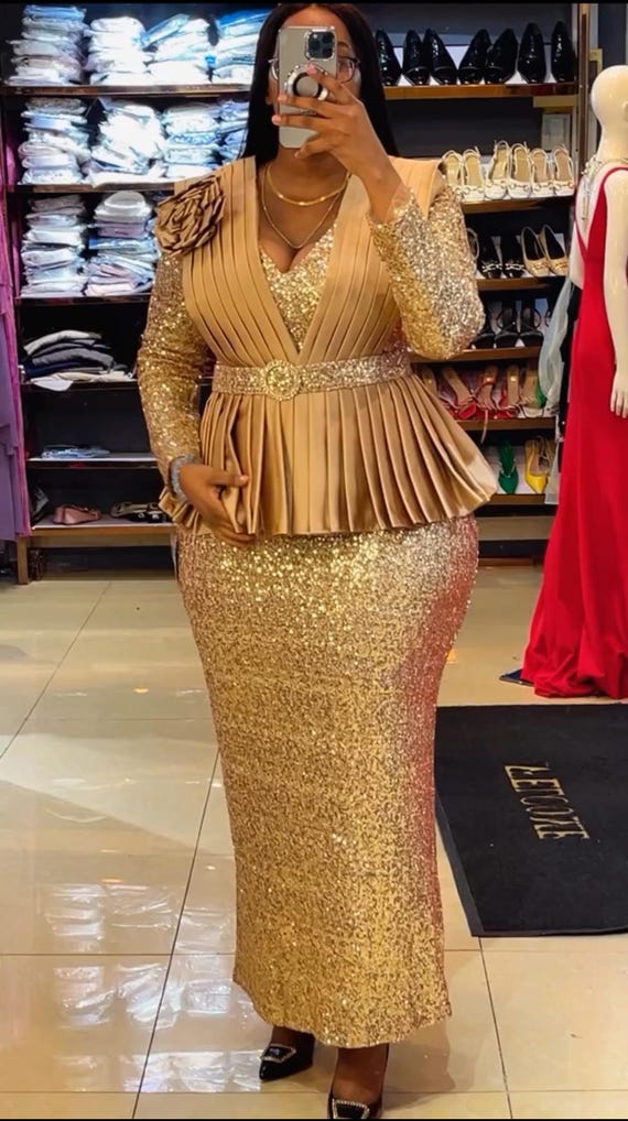 gold peplum dress Sequin Wedding Guest Plus Mother of the Groom Outfit Party Birthday Photoshoot Gala Dinner Reception Cocktail Anniversary Bridal Shower PLP