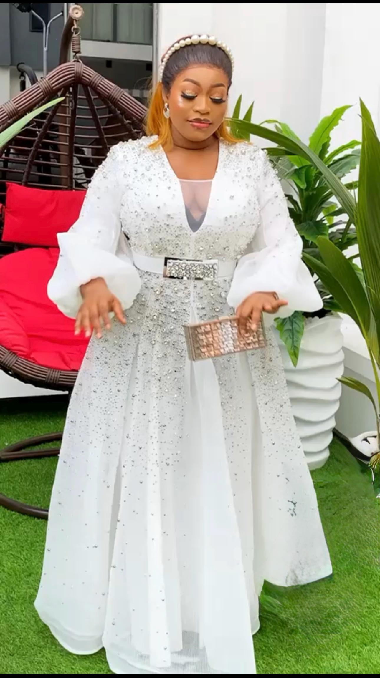 Plus Size White Birthday Dress Rhinestone Wedding Guest A-Line Gown Mother of Bride Engagement Reception Gala Birthday Party Grad Photoshoot