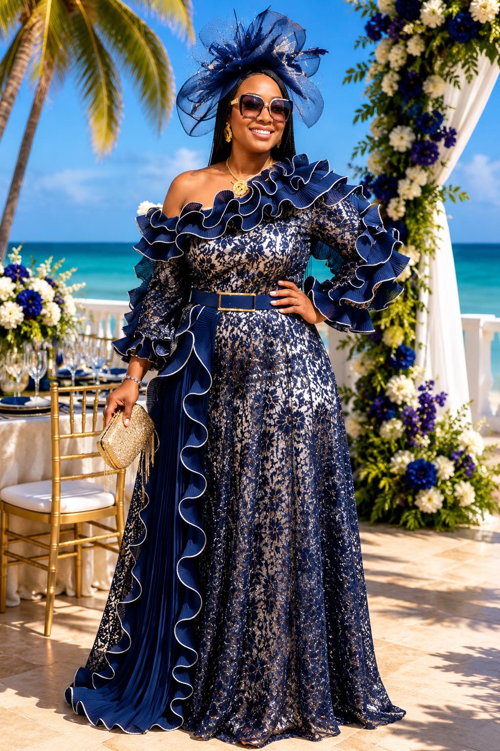 blue dress with black lace Brookmead 5-piece Queen Bedroom Fabric: Designed to move with Size:XL / 10-12