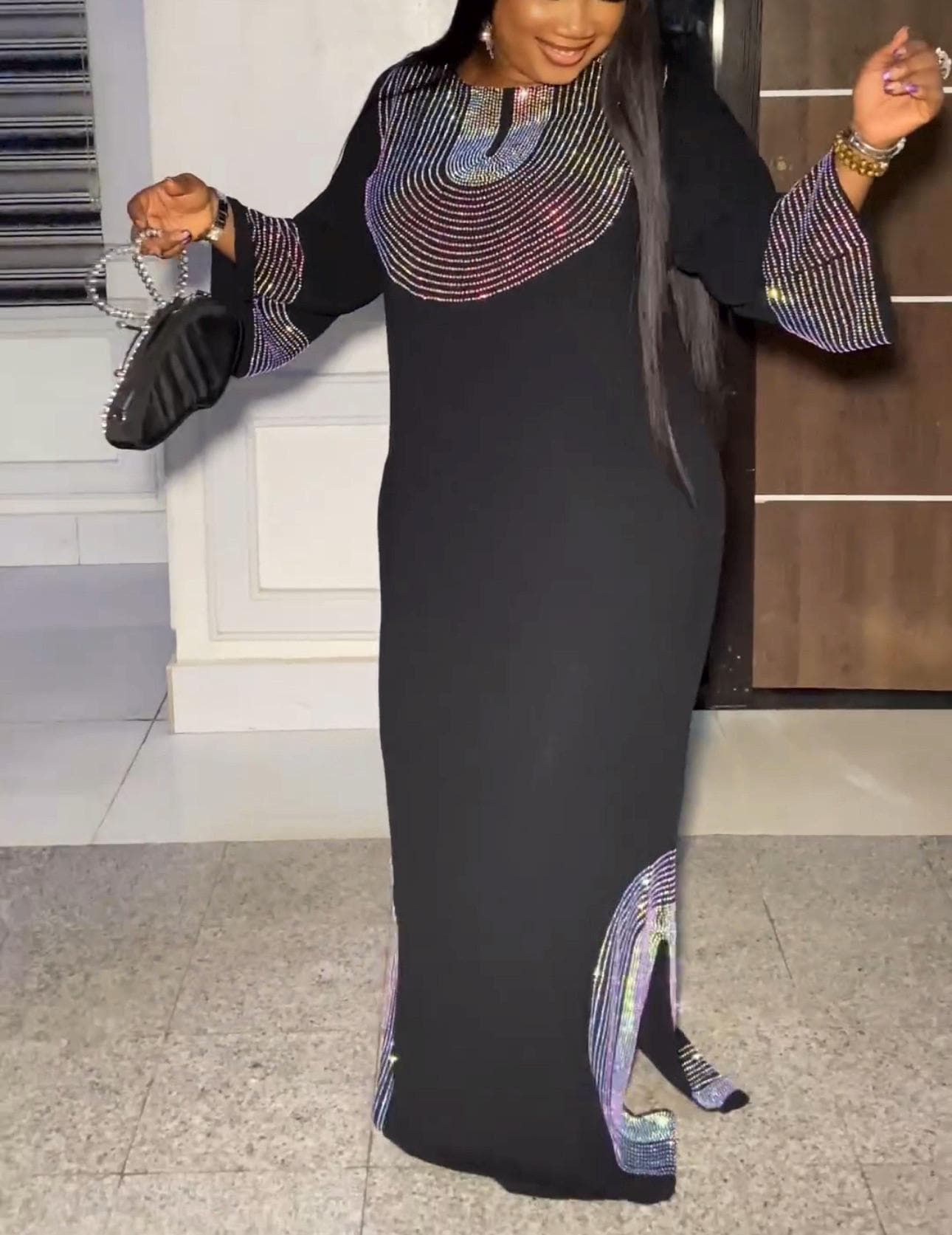 chinese dress ladies Elegant Office Lady Long Maxi Dress Robe Autumn African Long main image 0