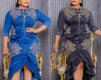 Stunning Plus Size Denim Button Down Maxi Dress - Etsy
