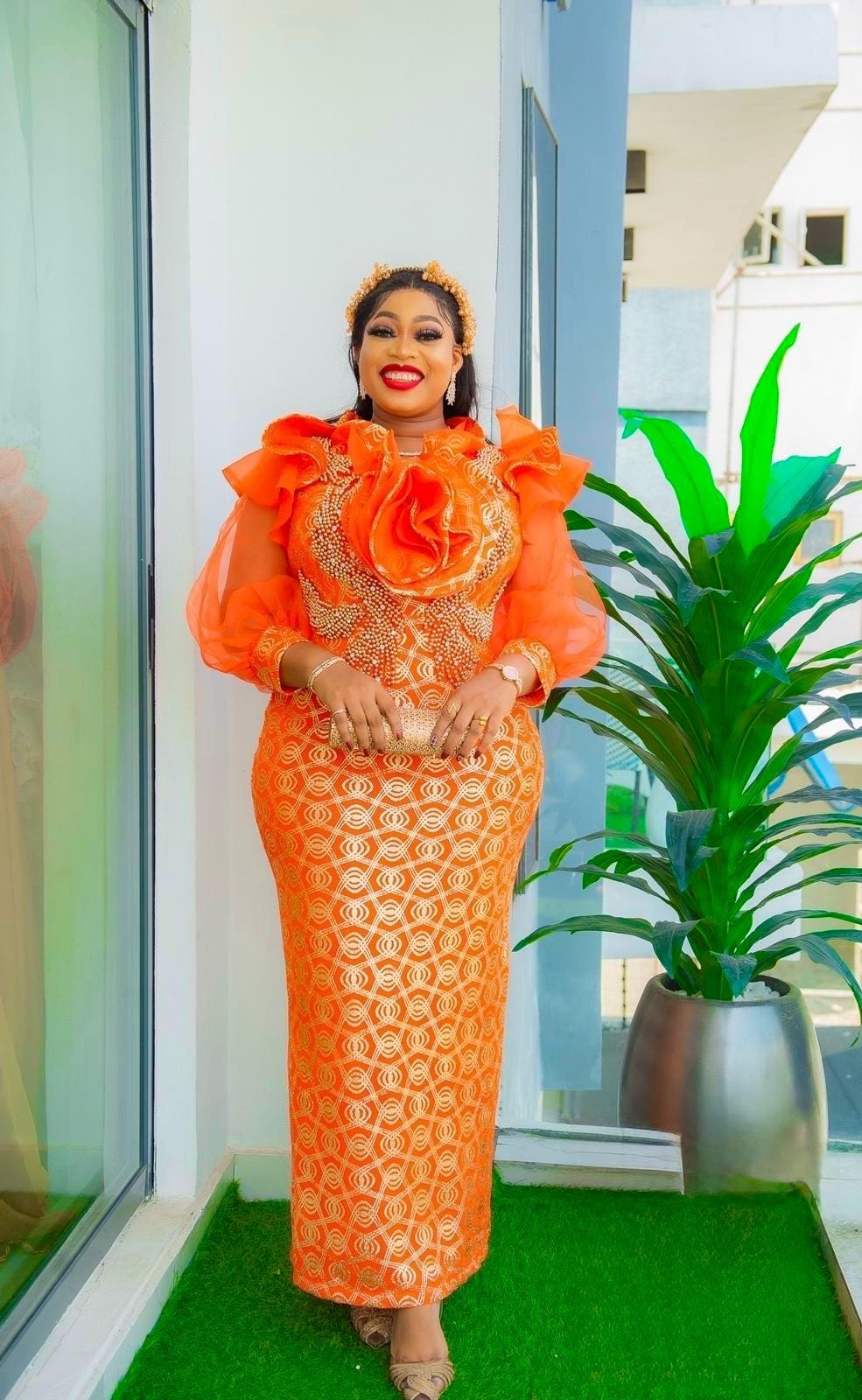 Cocktail Orange Dress - Etsy