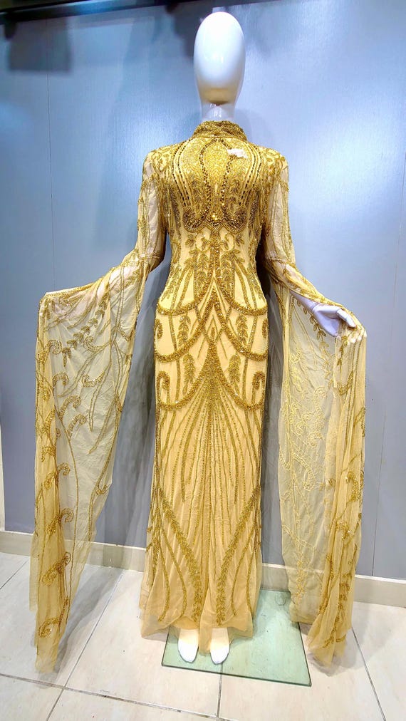 gold long sleeve mother of the bride dresses Gold v-neck long sleeves lace mother of the bride dress