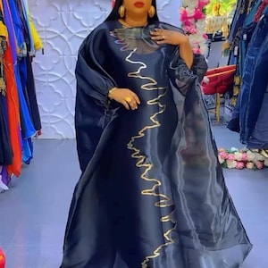 Robe d&#39;invité de mariage africaine de luxe bubu caftan mikado fête nigériane cravate noire tenue de diplômé anniversaire cocktail dînatoire réception