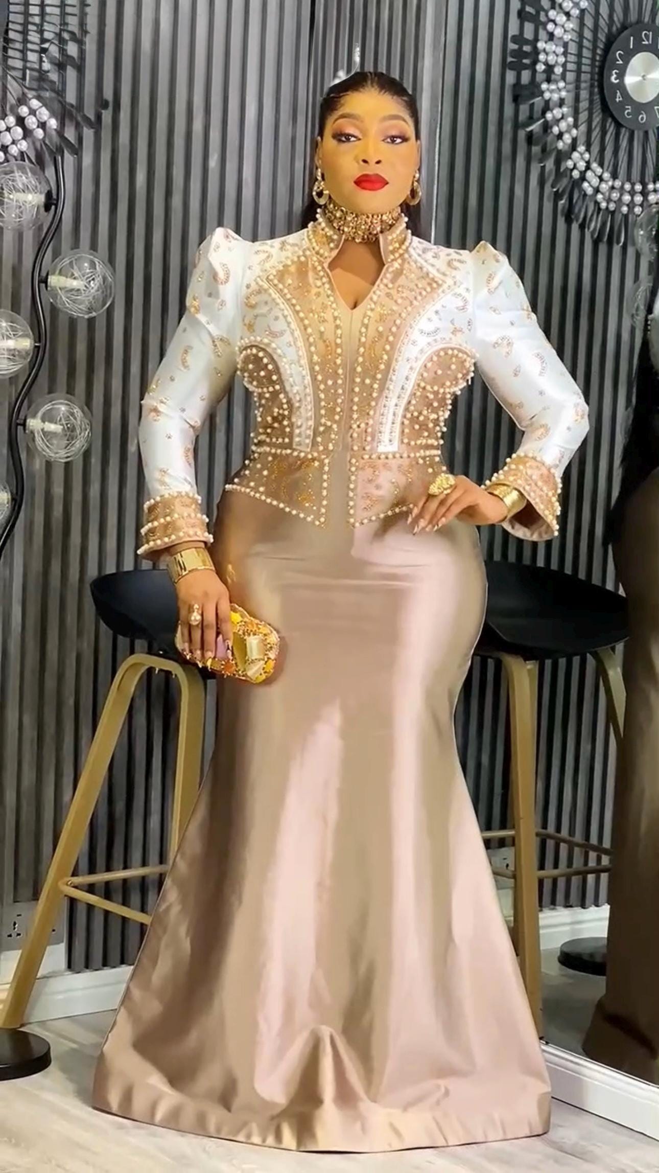 Black and Gold Evening Dress Plus Size