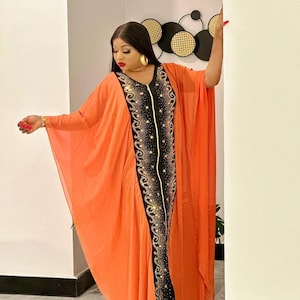 Maxi robe africaine d&#39;invité de mariage, caftan strass nigérian Bubu tenue de soirée anniversaire réception fiançailles dîner diplômé célébrant gala