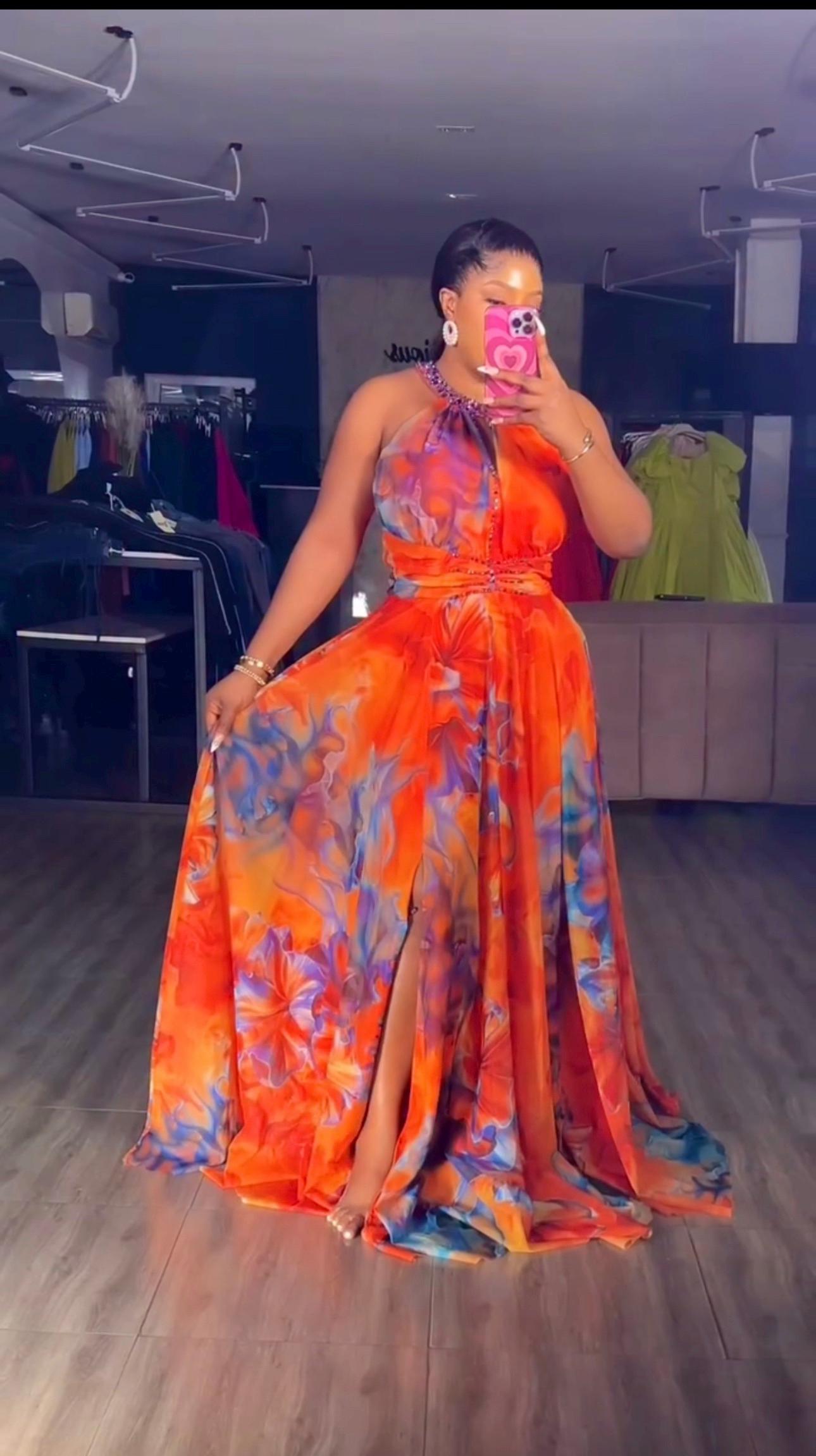 knee length dresses for ladies The Flower Hour - Resort Dress Navy / XXL main image 1