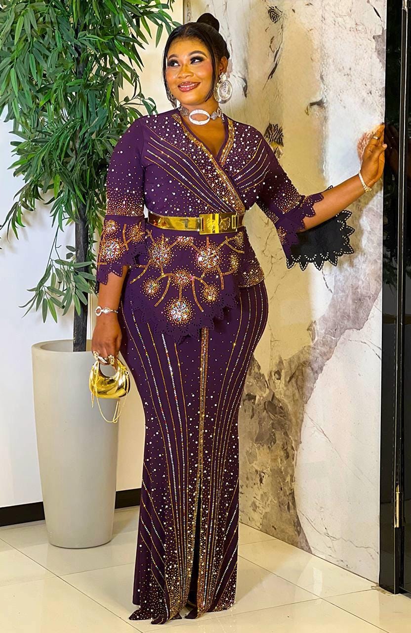 Purple and Gold Formal Dress - Etsy