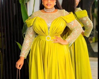 Reine Plus Size Mother of the Bride Groom Champagne Gold Green Black off  Shoulder Modest Prom Formal Party Evening Dress Short Sleeve Gown - Etsy
