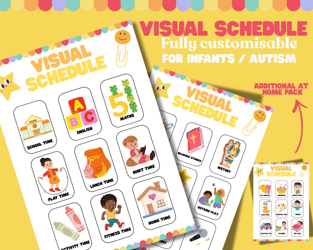 Toddler Visual Schedule – Daily Routine Cards for Autism, Preschool ...