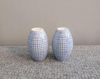 Vintage Arzberg "Bastdekor Blau" (Blue) Salt and Pepper Shakers, EUC