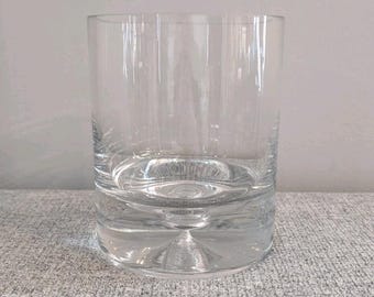 Krosno/Crate & Barrell Clear Cylindrical Glass Vase, 6 1/4" Bubble Base, VGC