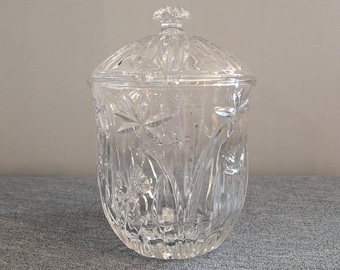 Gorham Crystal, "King Edward" 8" Biscuit/Cookie Jar/Cannister, EUC