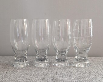 Mikasa "Cheers" Selection Thick Footed Beer Glasses, Set of 4, VGC