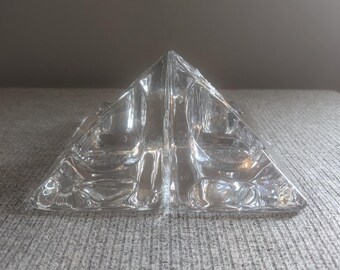 Set of 4 Nybro Sweden Pyramid Candle Holders by Tord Kjellstrom, 3 3/4" EUC