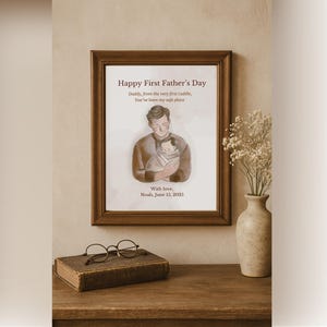 Arte mural para el primer Día del Padre de mi bebé: regalo imprimible personalizado / Plantillas de Canva editables / Póster A4, tamaño carta (EE. UU.), 18 x 24