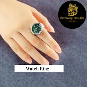 Mini Vintage Watch Ring, Y2K Mini Watch, y2k Fashion, Functional Unique Clock, Girlfriend Gift Goth Ring, Unique Adjustable Ring Gift Idea