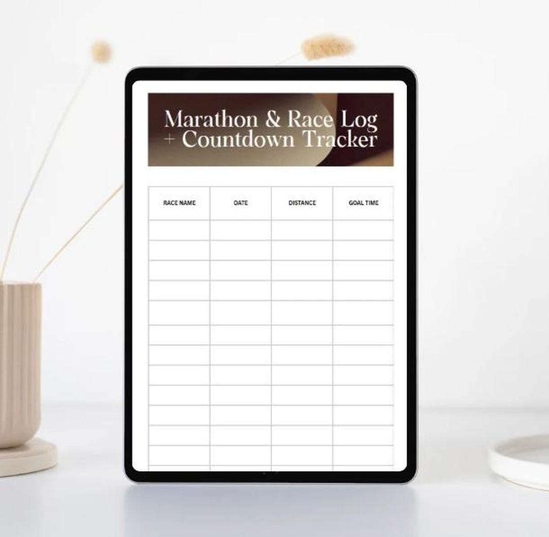 Marathon & Race Log + Countdown Tracker Canva Edible/printable Template ...