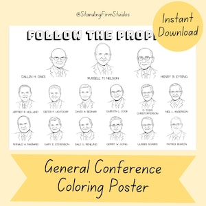 Follow The Prophet General Conference Coloring Poster