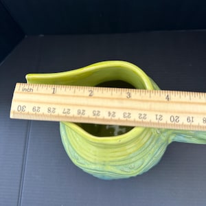 Anthropologie Green Drip Glaze Pitcher Vase Sculptural Ceramic Boho Decor image 12