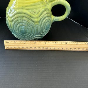 Anthropologie Green Drip Glaze Pitcher Vase Sculptural Ceramic Boho Decor image 11