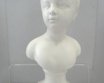 Escultura de busto femenino de cerámica blanca NAPCO, figura clásica para decoración japonesa