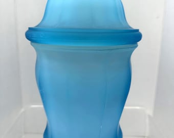 Jarrón decorativo de vidrio Indiana Glass azul satinado de 25 cm (10 pulgadas)