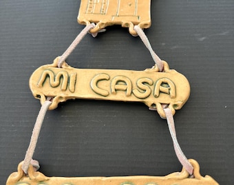 Vintage Mi Casa Es Su Casa Colgante de pared de cerámica – Decoración española de Puerto Rico