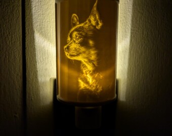Night Light, Pet Memorial, Pet Tribute Night Light, Plug In Night Light, Night Light for Pet Lovers, LED Light, Dog, Cat, Pet, Cabin Decor
