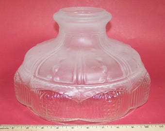10" Glass Aladdin Style Shade with Satin Top and Clear Panels