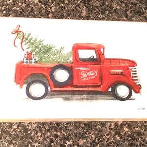 Red Truck Christmas Wood Sign: Santa&#39;s Tree Farm Decor