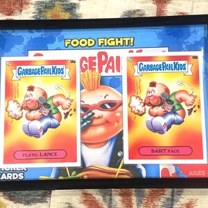 DPK 2021 Food Fight Series - 14a / b Flatu-Lance/Bart Face - gerahmte Karten - Garbage Pail Kids