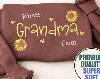 Benutzerdefinierte Stickerei Oma Sweatshirt / Hoodie, Benutzerdefinierte Kindernamen, Geschenk für Oma, Nana Sweatshirt, Enkelname, Muttertagsgeschenk