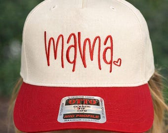 Benutzerdefinierte Stickerei Mama Baseballmütze, niedliche Handzeichnung Mama Mütze, Mamas Hut, Mama Baseballmütze, Struktur Hut, Geschenk für Mama, süße Hüte für Mama