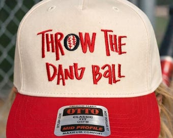 Benutzerdefinierte Stickerei Baseballmütze, lustige Baseballmütze, werfen Sie den Dang Ball, lustige Baseballmütze, Strukturhut, Geschenk für Mama, Baseball Mama Hut
