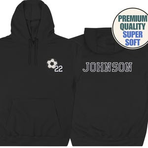 Custom Embroidered Soccer Sweatshirt/Hoodie, Sports Team Apparel, Custom Name and Number, Soccer Mom Hoodie, Soccer Team, Game Day Crewneck