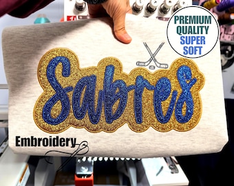 Benutzerdefinierte Sport Team besticktes Sweatshirt / Hoodie, benutzerdefinierter Maskottchen Name, doppelte Glitzerapplikation, Bekleidung für Sportteams, Hockey Mama, Beachvolleyball Mama