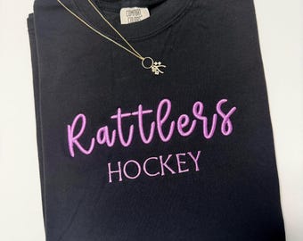 Custom Baseball Team Embroidery Comfort Colors T-shirt, 3D Puff Foam Embroidery, Custom team name & color, baseball mom tee, baseball team