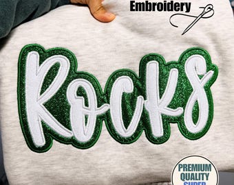 Benutzerdefiniertes Tanz / Cheer besticktes Sweatshirt / Hoodie, doppelte Glitzerapplikation, Premium-Qualität, Sportkleidung, Benutzerdefiniertes Team, Cheerleader