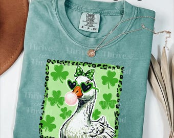 St Patrick's Day Comfort Colors Tshirt, Dumme Gans Kleeblatt Tshirt, lustiges St Patrick's Day Tshirt, Glücksgans irisch Tshirt, St Patty Tshirt