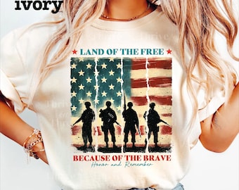 July 4th Land Of The Free tshirt, military family july 4th tshirt, patriotic tshirt, independence day parade tee
