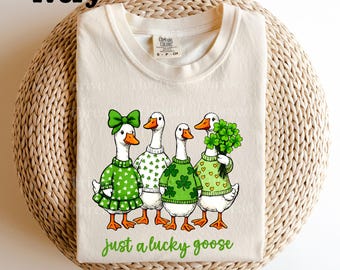 St Patrick's Day Comfort Colors Tshirt, Dumme Gans Kleeblatt Tshirt, nur ein Glücksgans T-Shirt, lustiges St Patrick's Day Tshirt, St Patty Tshirt
